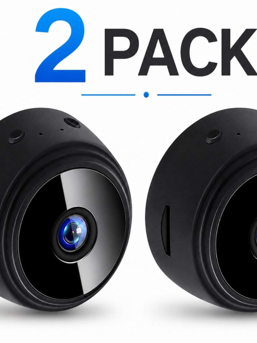 2 Pack Mini Wireless WiFi Security Camera 1080P HD Pan-Tilt Home Monitoring